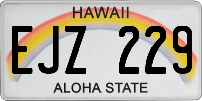 HI license plate EJZ229