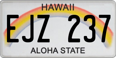 HI license plate EJZ237