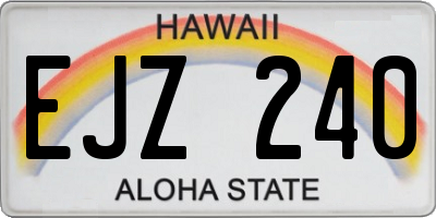 HI license plate EJZ240