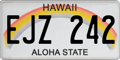 HI license plate EJZ242