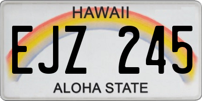 HI license plate EJZ245