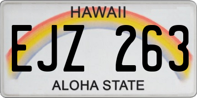 HI license plate EJZ263