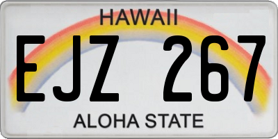 HI license plate EJZ267