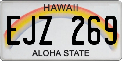 HI license plate EJZ269