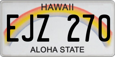 HI license plate EJZ270