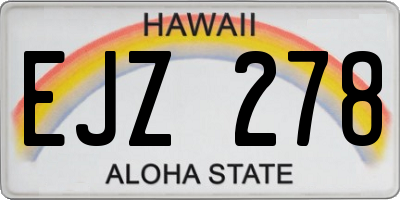 HI license plate EJZ278