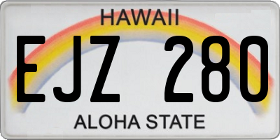 HI license plate EJZ280