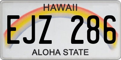 HI license plate EJZ286