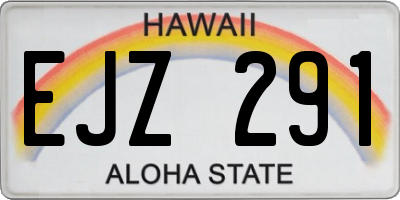 HI license plate EJZ291