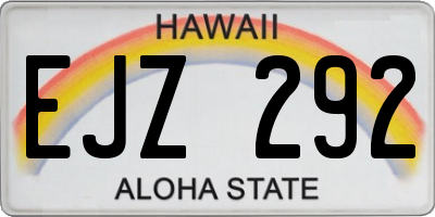 HI license plate EJZ292
