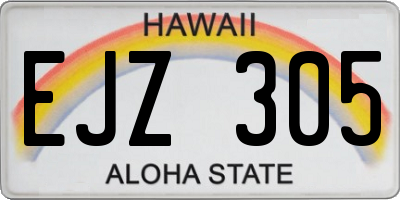 HI license plate EJZ305