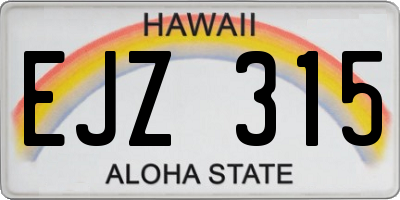 HI license plate EJZ315