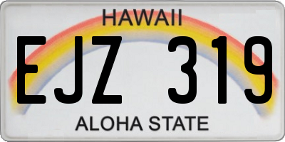 HI license plate EJZ319