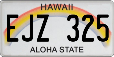 HI license plate EJZ325