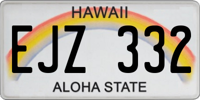 HI license plate EJZ332