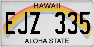HI license plate EJZ335