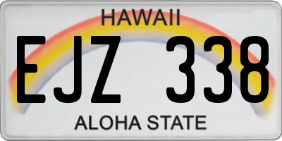 HI license plate EJZ338