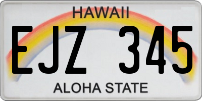 HI license plate EJZ345