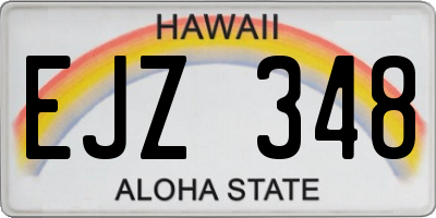 HI license plate EJZ348
