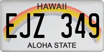 HI license plate EJZ349
