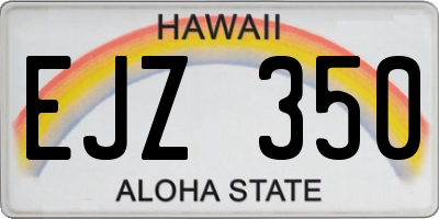 HI license plate EJZ350