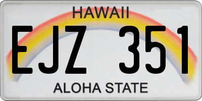 HI license plate EJZ351