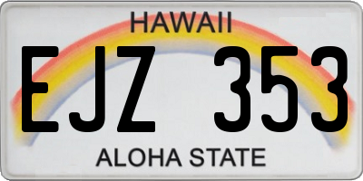 HI license plate EJZ353