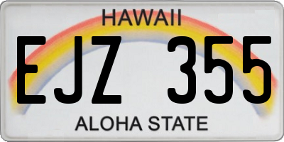 HI license plate EJZ355