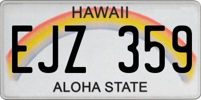 HI license plate EJZ359