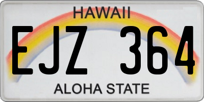 HI license plate EJZ364
