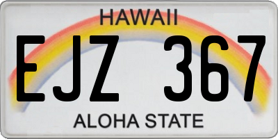 HI license plate EJZ367
