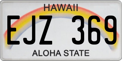 HI license plate EJZ369