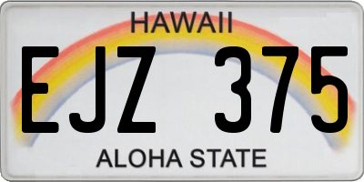 HI license plate EJZ375