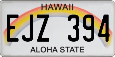 HI license plate EJZ394