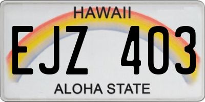 HI license plate EJZ403