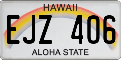 HI license plate EJZ406