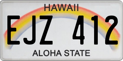 HI license plate EJZ412