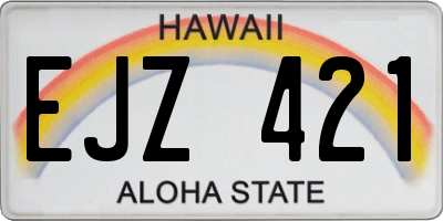 HI license plate EJZ421