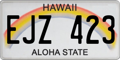 HI license plate EJZ423