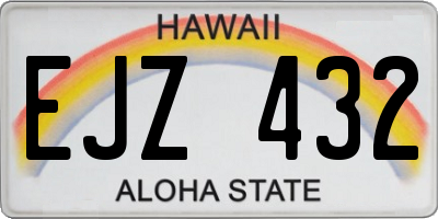 HI license plate EJZ432