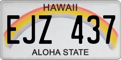 HI license plate EJZ437