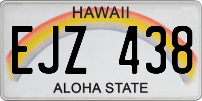 HI license plate EJZ438