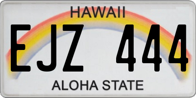 HI license plate EJZ444