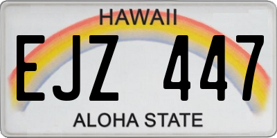 HI license plate EJZ447