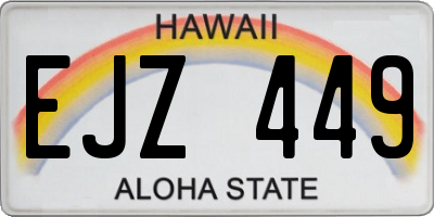 HI license plate EJZ449