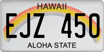 HI license plate EJZ450