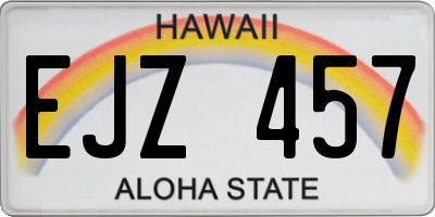 HI license plate EJZ457