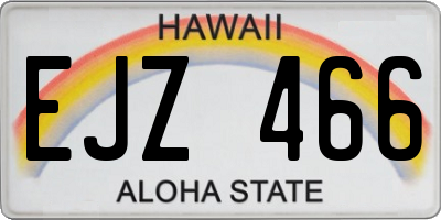 HI license plate EJZ466