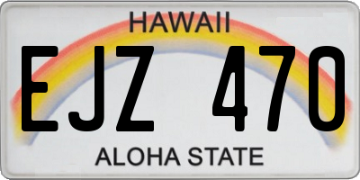 HI license plate EJZ470