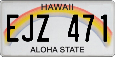 HI license plate EJZ471